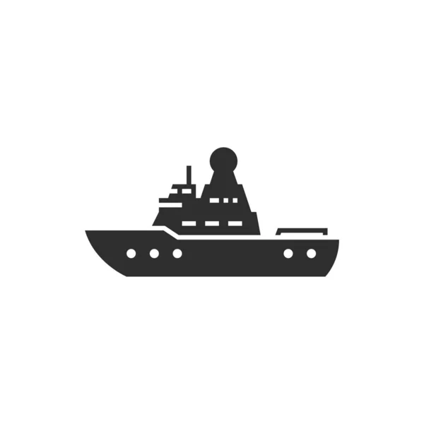 Research Ship Icon Scientific Oceanographic Research Vessel Isolated Vector Image —  Vetores de Stock