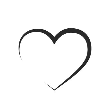 abstract line heart. love and romantic symbol. sketchy vector element for valentine's day greeting card