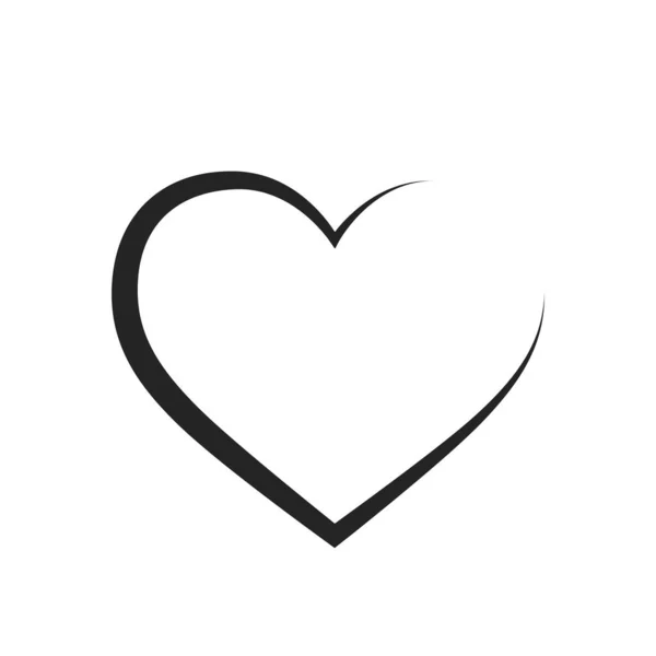 Line Heart Icon Valentine Day Love Romantic Symbol Isolated Vector — Wektor stockowy