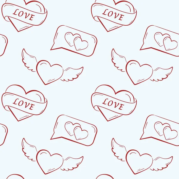 Motif Sans Couture Valentines Avec Message Amour Amour Fond Romantique — Image vectorielle