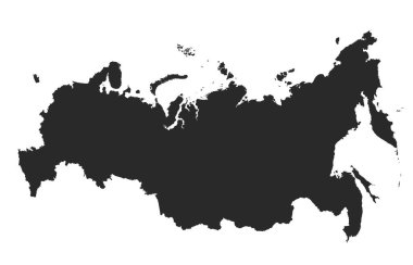 Rusya vektör haritası. Doğu Avrupa ülkesinin yüksek ayrıntılı izole coğrafi şablonu