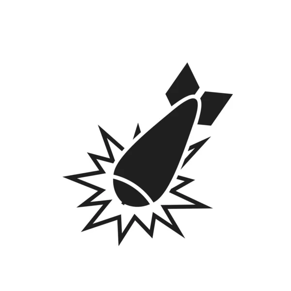 Ikona Wybuchu Bomby Powietrznej Symbol Wojskowy Wojenny Odizolowany Obraz Wektora — Wektor stockowy