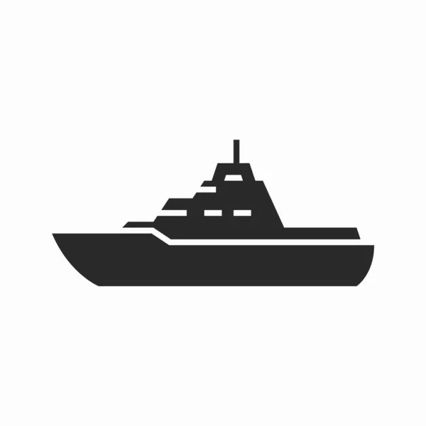 Icône Navire Guerre Navire Marine Symbole Militaire Image Vectorielle Isolée — Image vectorielle