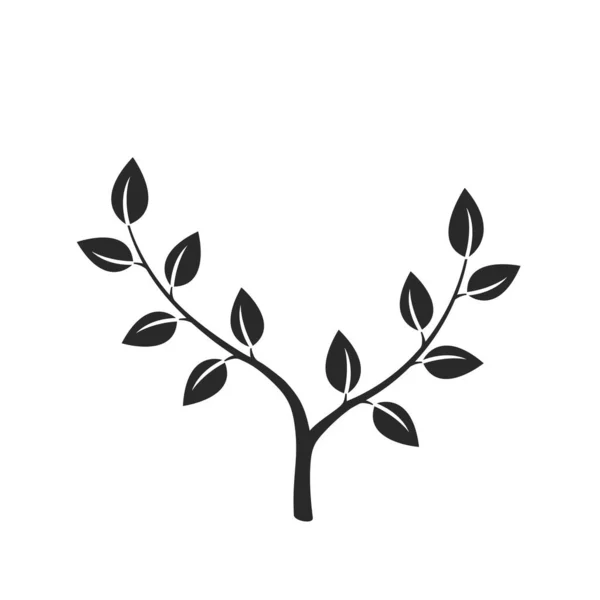Дерево Иконкой Двух Ветвей Эко Ботанический Растительный Символ Элемент Природного — стоковый вектор