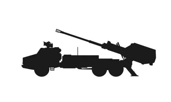 Archer Self Propelled Howitzer Icon Army Artillery System Isolated Vector — Stock Vector