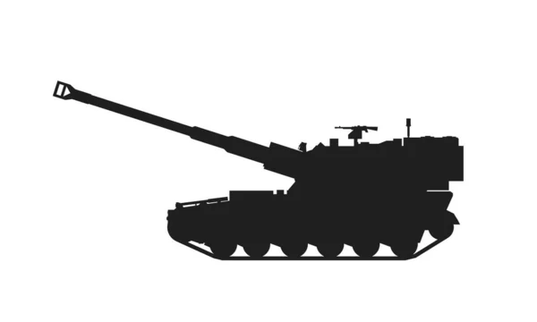 Som Självgående Haubitsar Arméns Artillerisystem Isolerad Vektorbild För Militär Infografik — Stock vektor