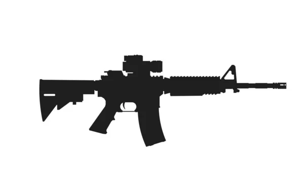 M4卡宾枪图标 武器和军队的象征用于军事概念 信息图形和网页设计的孤立矢量图像 — 图库矢量图片