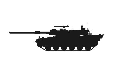 K2 Kara Panter Güney Kore savaş tankı. Savaş ve ordu sembolü. Askeri kavramlar ve web tasarımı için izole vektör görüntüsü