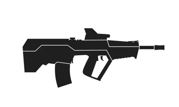 Israeli Assault Rifle Tavor Tar Weapon Army Symbol Isolated Vector — стоковый вектор