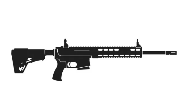 突击步枪Haenel Cr223 武器和枪支图标 用于军事概念 信息图形和网页设计的孤立矢量图像 — 图库矢量图片