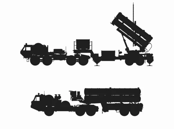 Flugabwehrraketensystem Raketenwaffe Und Armee Symbol Isoliertes Vektorbild Für Militärische Konzepte — Stockvektor