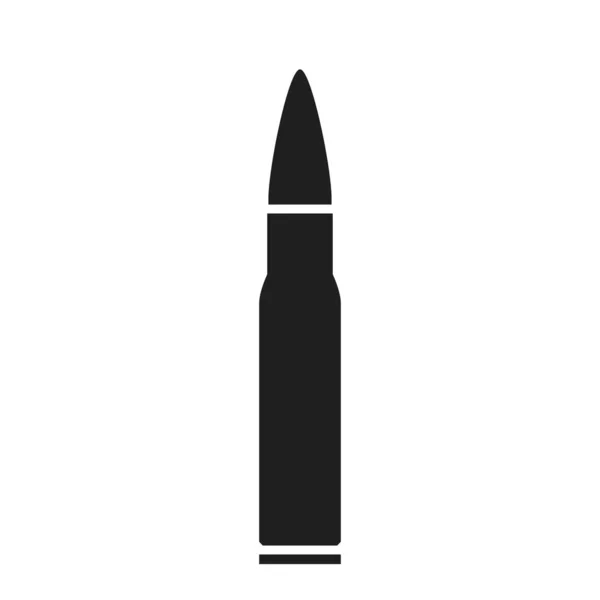 Geweerkogel Icoon Wapen Oorlog Munitie Symbool Geïsoleerd Vectorbeeld Voor Militaire — Stockvector