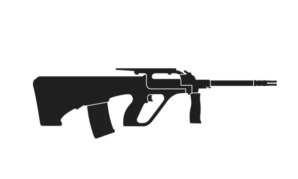 Steyr Aug Assault Rifle Weapon Gun Icon Isolated Vector Image — Vector de stock