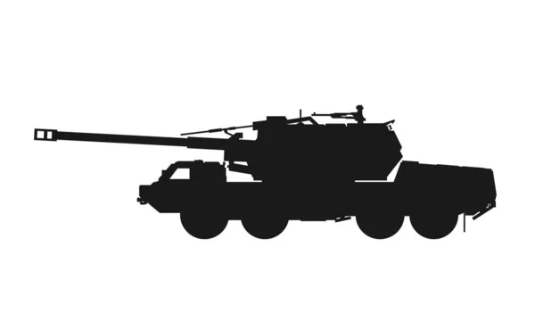 Self Propelled Howitzer Zuzana Army Artillery System Isolated Vector Image — Stok Vektör