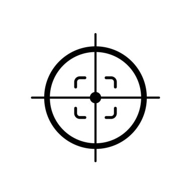 reticle simgesi. Hedef, keskin nişancı ve ateş etme sembolü. askeri ve bilgisayar oyunu web tasarımı için izole vektör resmi