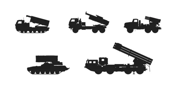 多管火箭发射系统 重武器和军队标志 用于军事概念 信息图形和网页设计的孤立矢量图像 — 图库矢量图片