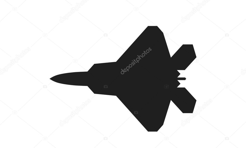 f-22 raptor fighter jet icon. us army symbol. isolated vector image for military concepts, infographics and web design