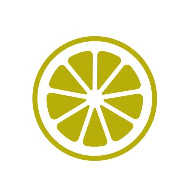 limon dilimi ikonu. meyve ve narenciye sembolü. basit biçimdeki izole vektör resmi