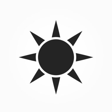 Güneş ikonu. Yaz ve doğa sembolü. basit biçimdeki izole vektör resmi