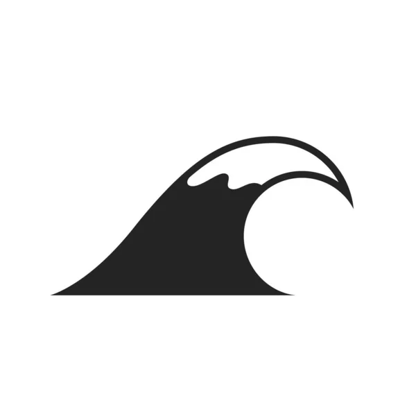 海の波のアイコン 海と観光のシンボルです 単純な形で分離されたベクトル画像 — ストックベクタ
