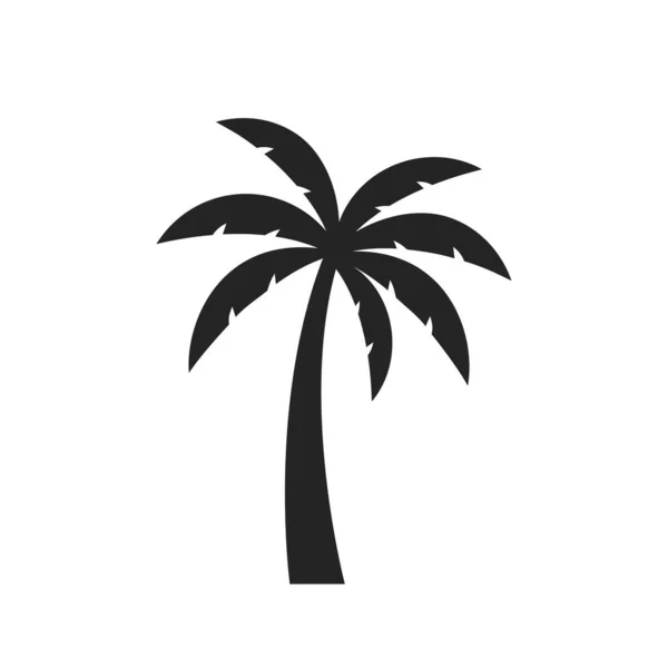 Palmträdsikonen Strand Tropiska Exotiska Och Turism Symbol Isolerad Vektorbild Enkel — Stock vektor