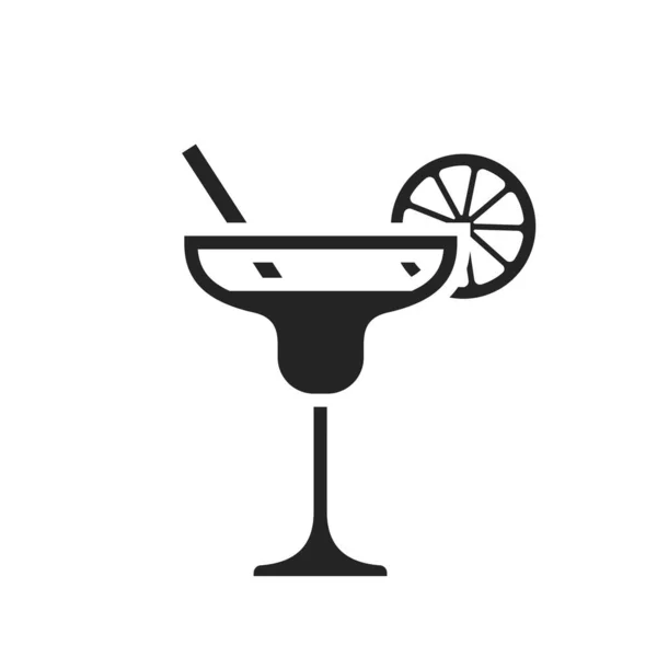 Ikona Koktajlu Margarity Symbol Koktajlu Alkoholowego Alkoholowego Odizolowany Obraz Wektora — Wektor stockowy