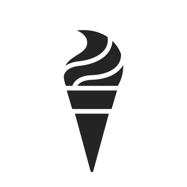 Jégkrém Gofrisütő Ikonjában Nyári Krémes Édes Szimbólum Elszigetelt Vektor Kép — Stock Vector