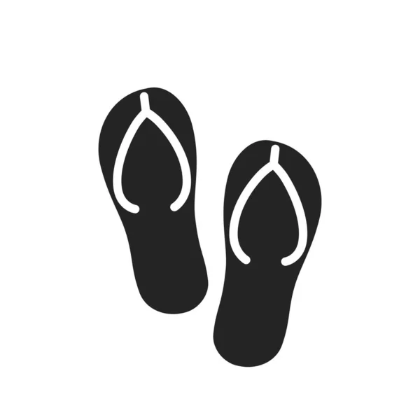 Flip Flops Pictogram Strandslippers Zomer Zee Rust Symbool Geïsoleerde Vectorafbeelding — Stockvector