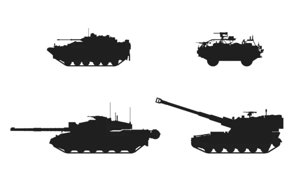 Brittiska Armén Militära Fordon Utrustning Inställd Vapen Och Armémaskiner Isolerad — Stock vektor