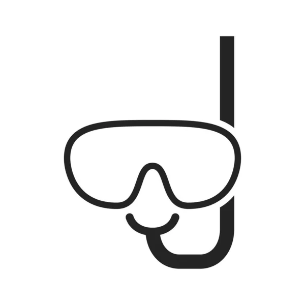 Tauchermasken Symbol Tauchen Und Urlaub Meer Symbol Isoliertes Vektorbild Einfachen — Stockvektor