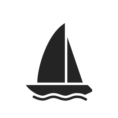 sailboat icon. sea yacht, sailing and ocean vacation symbol. isolated vector image in simple style