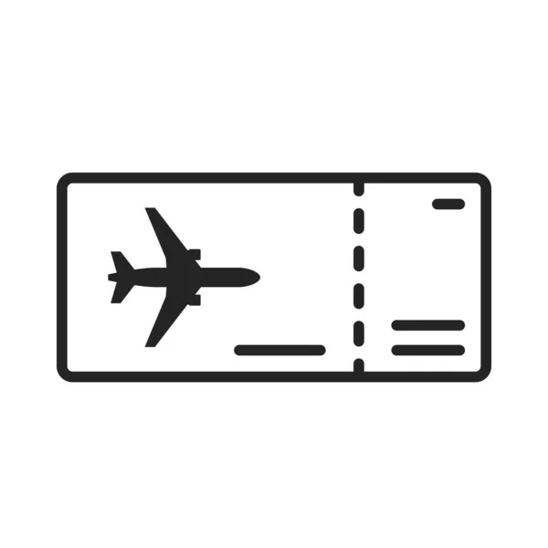 Icône Ligne Billet Avion Vacances Voyage Avion Symbole Tourisme Les — Image vectorielle