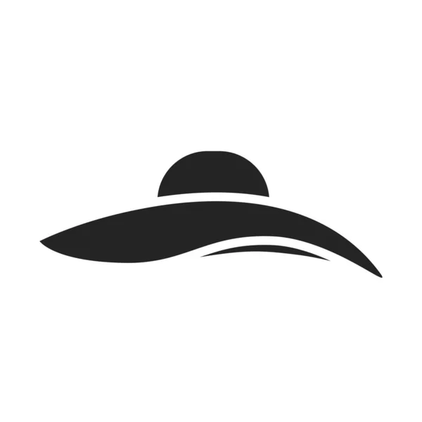 Beach Hat Icon Summer Vacation Headwear Symbol Isolated Vector Image — Vetor de Stock