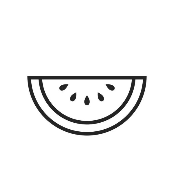 Watermelon Slice Line Icon Summer Fruit Sweet Symbol Isolated Vector — Archivo Imágenes Vectoriales