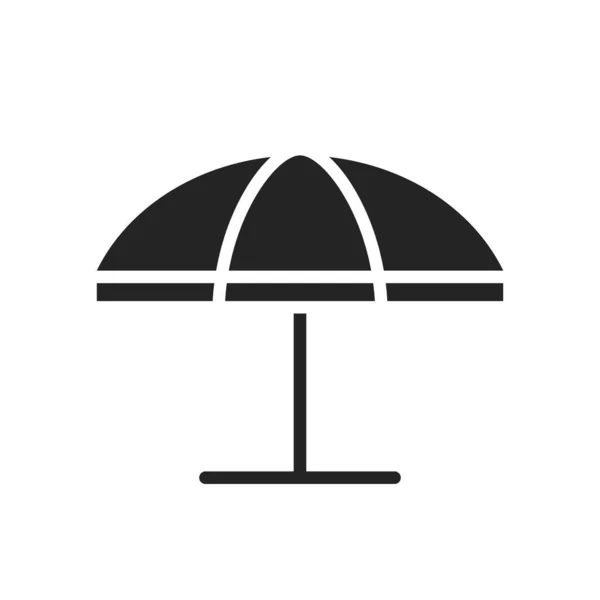 Beach Umbrella Icon Summer Exotic Vacation Symbol Isolated Vector Image —  Vetores de Stock