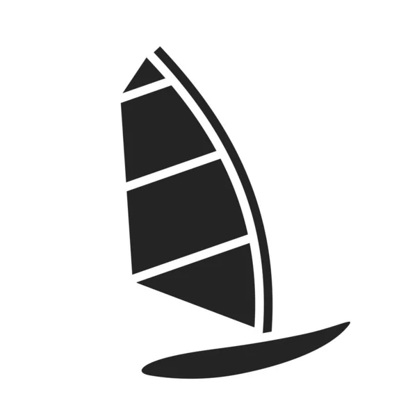 Windsurfing Icon Sea Sport Sailing Ocean Vacation Symbol Isolated Vector — Archivo Imágenes Vectoriales