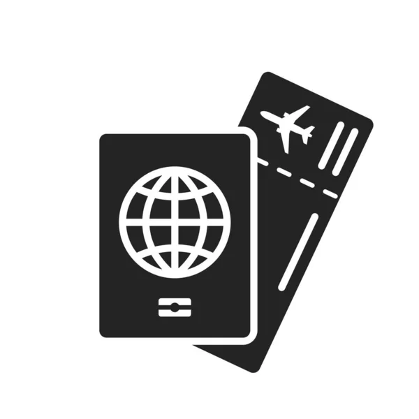 Passport Flight Ticket Icon Vacation Air Travel Symbol Isolated Vector — Stok Vektör