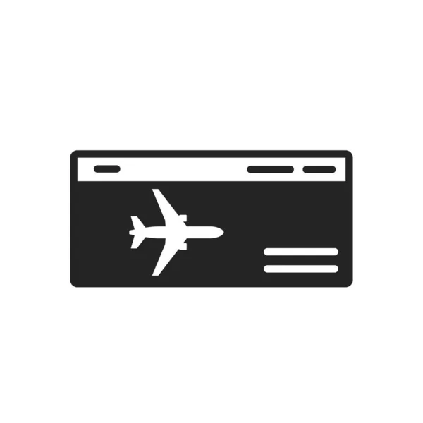 Airplane Flight Ticket Icon Travel Vacation Symbol Aviation Transport Services — Vettoriale Stock