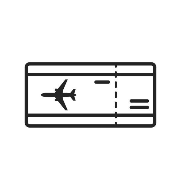 Air Ticket Line Icon Travel Vacation Symbol Air Booking Airline — Stock Vector