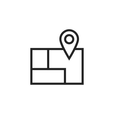 Harita konumu simgesi. seyahat ve turizm sembolü. tatil tasarımı için izole vektör resmi