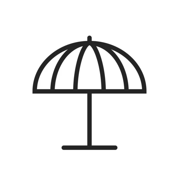 Beach Umbrella Line Icon Summer Sea Rest Symbol Isolated Vector —  Vetores de Stock