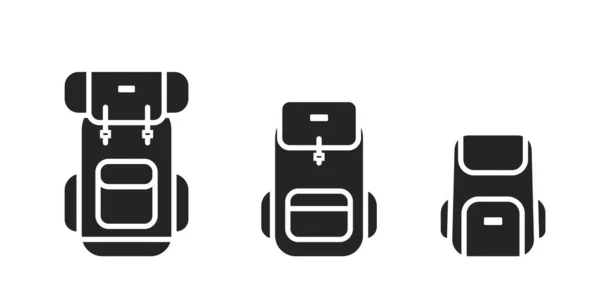 Travel Backpack Icon Set Vacation Travel Symbols Isolated Vector Images — Διανυσματικό Αρχείο