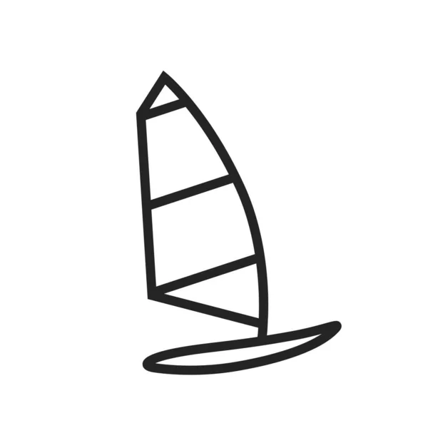 Icono Línea Windsurf Vela Deporte Náutico Símbolo Vacaciones Oceánicas Imagen — Archivo Imágenes Vectoriales