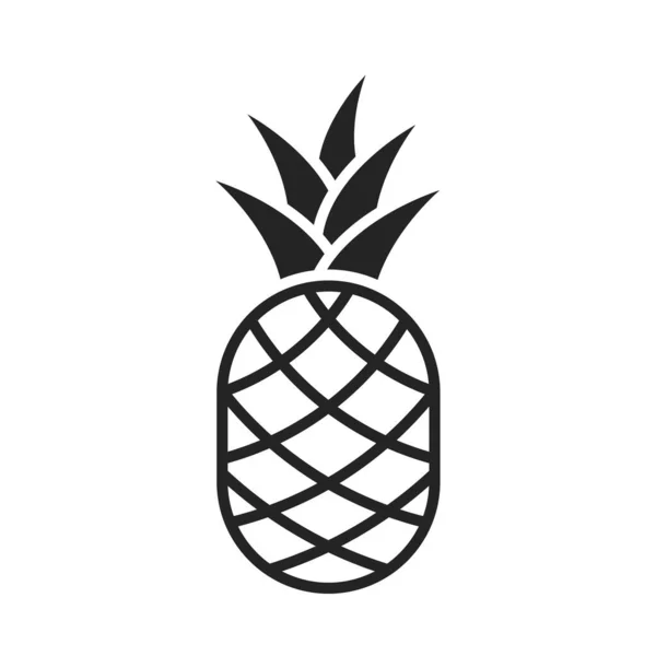 Ananas Linje Ikon Tropisk Söt Frukt Symbol Isolerad Vektorbild Enkel — Stock vektor