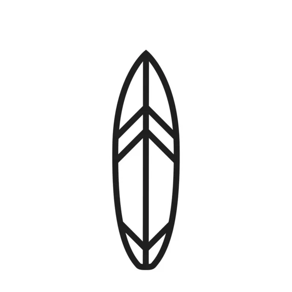 Icona Della Linea Della Tavola Surf Surf Sport Nautici Mare — Vettoriale Stock