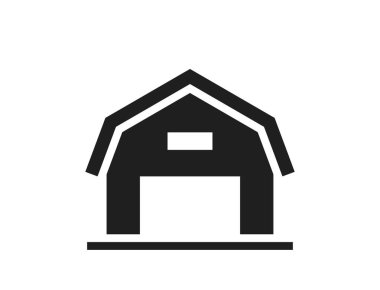 Çiftlik ahırı ikonu. Çiftçilik, tarım ve hasat sembolü. basit biçimdeki izole vektör resmi