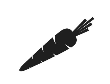 Havuç ikonu. Çiftlik, tarım, tarım ve hasat sembolü. Doğal organik sebze. basit biçimdeki izole vektör resmi