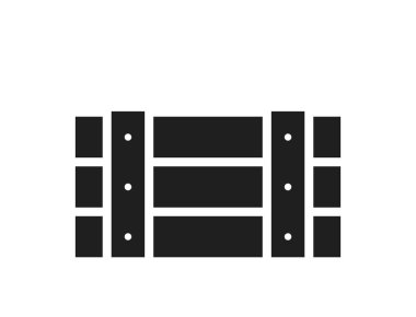 Tahta kutu ikonu. Çiftçilik, tarım ve hasat sembolü. basit biçimdeki izole vektör resmi