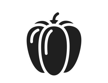 Paprika ikonu. hasat, tarım ve tarım sembolü. Doğal organik sebze. basit biçimdeki izole vektör resmi