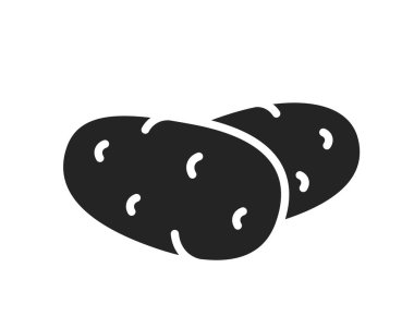 iki patates ikonu. sebze, hasat ve tarım sembolü. basit biçimdeki izole vektör resmi